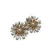 95% OFF 2023 New Luxury High Quality Fashion Jewelry for double pearl petal flower ear clip brass earrings