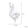 Brooches Pins Design Romantic Fashion Women Cubic Zircon Cute Animal Sika Deer Sweater Coat Accessories Jewelry Gifts