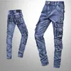 Heren jeans hoogwaardige multi -zakken tactische denim broek mannelijk outdoor casual