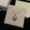 Silver Embossed Head Necklace Sweater Chain Men and Women INS Simple Couple Designer luxury jewelry