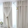 Perde Özel Prenses Güzellik Koreli Marka Karartma Gölgesi Kız Yatak Odası Dantel Tülle Oturma Odası Pencere Perdeler