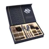 Ensembles de vaisselle Whyy 24pcs Box couverts en acier inoxydable Ensemble cote-cadeau de steak Western Fork Spoon Table Varelle Ustensiles pour la cuisine