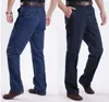 Jeans masculinos Chegada Moda Grandes Homens Alta Cintura Longa Longa Zipper elástico solto Casual Plus Tamanho 30-40 42 44 Men's Men's Menmen's