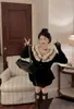 Magliette da donna Korobov Contrasto a colori maglieria bordo del cardigan adorabile maglione maglione vintage di moda coreano pull femme hiver 2023