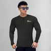 Camisetas masculinas Black Gym Fitness Manga longa Men t-shirt Men casual camisa magra camisetas masculinas Tops Tops Spring Running Sport Training