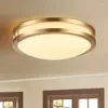 Plafonniers tout cuivre Led panneau lampe pour bureau à domicile éclairage quotidien luminaires ronds chambre balcon couloir