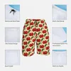 Shorts masculinos quadro de impressão de frutas vermelhas Trenky Cherry Pattern Preia Praça curta Cantura elástica masculina Funny Natação troncos mais sizemen's