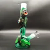 2023 10 polegadas Bongo de vidro Bongo Bongo Cubro de água 3D GLOW verde no monstro escuro Economia Dab Rig Liquidy Smoking Bubbler de 14 mm