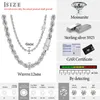 Collier en argent Sterling 925 plaqué or 18 carats, goutte de 6mm 12mm, diamant Moissanite Vvs, fermoir glacé, chaîne en corde pour hommes 289O