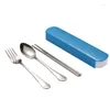 Dinnerware Sets Stainless Steel Fork Spoon Chopsticks Tableware Set Portable Outdoor Camping Party Wedding