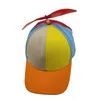 Cappellini da baseball Cappellino snapback divertente con girandola estiva per bambino adulto Cappello da baseball con elica multicolore Puntelli da esterno staccabili