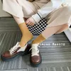 Mulheres meias respiráveis ​​feminino estilo japonês Tubo médio happy kawaii velo fofo outono mulher quente diversão doces de inverno branco