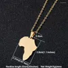 Colares pendentes Africana África Mapa Hiphop NCEKLACE Correios de aço inoxidável de cor de ouro para homens Presente de joias por atacado