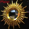 Badtillbehör Set Luxury Fashion Art Metal Decorative Mirror Modern Simple Wall Hanging Frame Sun Retro