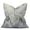 Pillow Light Luxury Satin Leaf Jacquard Pillowcase 45cm Yellow Gray Brown Ginkgo Embroidered Solid Cover Sofa