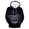 Sweats à capuche pour hommes Orang-outan 3D Hommes Femmes Mode Sweat-shirt décontracté Harajuku Sweat à capuche d'automne Animal à capuche