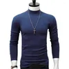 Erkekler Tişörtler Erkekler Uzun Kollu Yüksek Kartı Sweater Süper Yumuşak 2023 Seksi Tişört