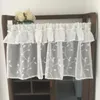 Cortina 1pcs pastoral bordado de dupla camada folhas de algodão porta de algodão cozinha 1 camadas Valance m564