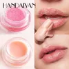 Handaiyan lip gloss base lèvres masque et gommage 2 en 1 Double Soin Crème Réparatrice Maquillage Antirides longue durée Hydratant Naturel Kit de Maquillage