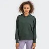 Gymkläder solid färg pullover kvinnor hoodie tröja ficka omfattande träning jogging långärmare jacka fitness lös yoga skjorta