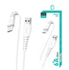 Maimi X39 Cables 6A PD Snabb laddning av mobiltelefonkabel Micro USB Type-C USB-laddningsdatakabel för smartphone