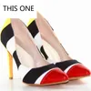 Elbise ayakkabıları 2023 kadın pompalar parti düğün süper yüksek topuk sivri uçlu zapatos mujer chaussure femme talon marka karışık renkler