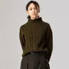 Women's Sweaters Temperament Commuter Thickened Sweater Women Winter High Collar Wool Set Head Warm Bottoming Inside Take Knitted