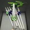 Smoking Pipes new Europe and Americaglass pipe bubbler smoking pipe water Glass bong Color ball and ring lengthened glass suction nozzle