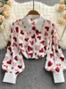 Women's Blouses Woman Summer Chiffon Shirt Female Long -sleeve Loose Slim Fashion Tops And Ladies Button Up Print Shirts Top G95