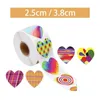 Cadeau cadeau 500 pièces autocollants coeur pour enfants autocollant décoratif cartes de Saint Valentin décor accessoires de fête