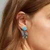 Boucles d'oreilles créoles acrylique Pâques Cowboy balancent goutte bijoux pour femmes filles charme frange perle coeur