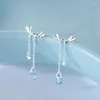Dingle örhängen Korea Tassel Designtemperament smycken utsökta fjärilszirkon droppe eleganta kvinnors örondroppar bröllop bijoux