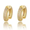 Dos Boucles D'oreilles Hip Hop Arrivée Vintage Bijoux 18K WhiteGold Fill Pave Blanc Saphir CZ Diamant Pierres Précieuses Femmes Mariage Clip Boucle D'oreille