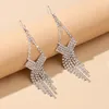 Hoop oorbellen 2023 Luxe Rhinestone Crystal Long Tassel For Women Bridal Drop Bunging Party Bruiloft Sieraden Geschenken