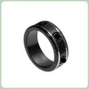 95% OFF 2023 New Luxury High Quality Fashion Jewelry for family ring double white ceramic black steel stone for men and women to give girlfriends gifts