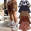 Shorts masculinos verão marca de moda inaka power leopard impressão e mulheres casuais high street solto esportes basquete cortado pan