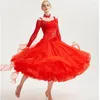 Scenkläder lyxig balsal dansklänning modern långärmad lektion flamenco rumba samba vals standard övning