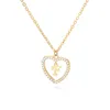 Initials Heart Pendant Necklace For Women 26 Letters Zircon Love Halsband Girls Bästa present The First Letter Accessories smycken