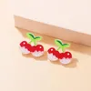 Studörhängen söt godisfärg jordgubbe vattenmelon akryl för kvinnor flickor mode söt frukt party smycken gåva