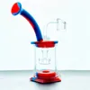 Silicone and glass Dab Rig bubbler with Disc Perc