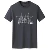 Męskie koszule 2023 Summer O-Neck krótkoczestrogi mody mody kropka Linia drukowana T-shirt luźna i oddychająca 60 bawełny