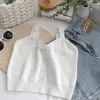 Women's Tanks ITOOLIN Y2K 2023 Summer Women Crop Tops Plain Button Up Cute Strappy Casual Camis Knitted Tank For