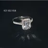 Wedding Rings Handmade Emerald cut 2ct Lab Diamond Ring 925 sterling silver Engagement band for Women Bridal Fine Party Jewelry 23287t