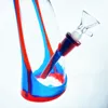 21 cm high horn glass silicone water pipe