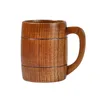 Tazze Botte di legno da 400 ml con manico Tazza da caffè in legno Tazza da campeggio per regalo di viaggio all'aperto