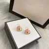 80% de réduction 2023 nouveaux bijoux de mode de haute qualité de luxe pour double pierre incrusté de laiton simple boucles d'oreilles en argent femme