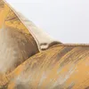 Pillow Light Luxury Satin Leaf Jacquard Pillowcase 45cm Yellow Gray Brown Ginkgo Embroidered Solid Cover Sofa