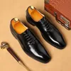 Zapatos de vestir Oxford para hombre formal de negocios con cordones de cuero de grano completo minimalista para hombres 2023