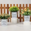 Decorative Flowers Simulation Potted Autumn Artificial Plants Iron Basin Fake Home Decoration Accessories Wedding Office Desk