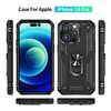 Anti-Fall Armor 360 ° Finger Ring Telefonfodral Back Cover Case Duty Rugged For iPhone15 14 13 12 X XR Pro Max 11 6 7 8 Samsung S23 Ultra S22 Plus S21 S20